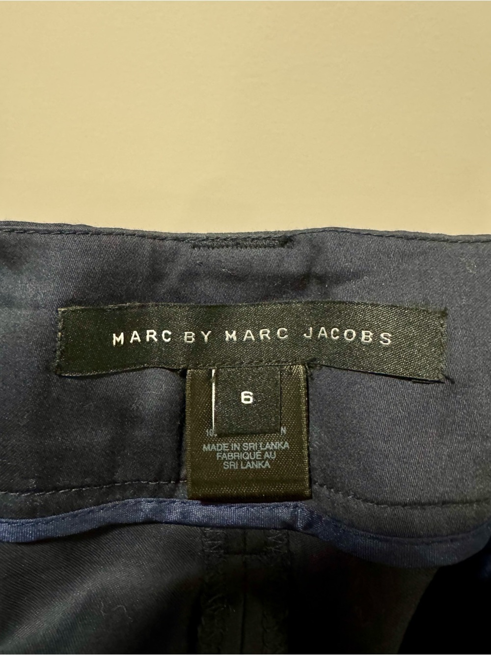 Marc by Marc Jacobs Navy Paperbag Waist Tie Trousers Pleated Cuffed Pants Size 6 - Picture 4 of 5